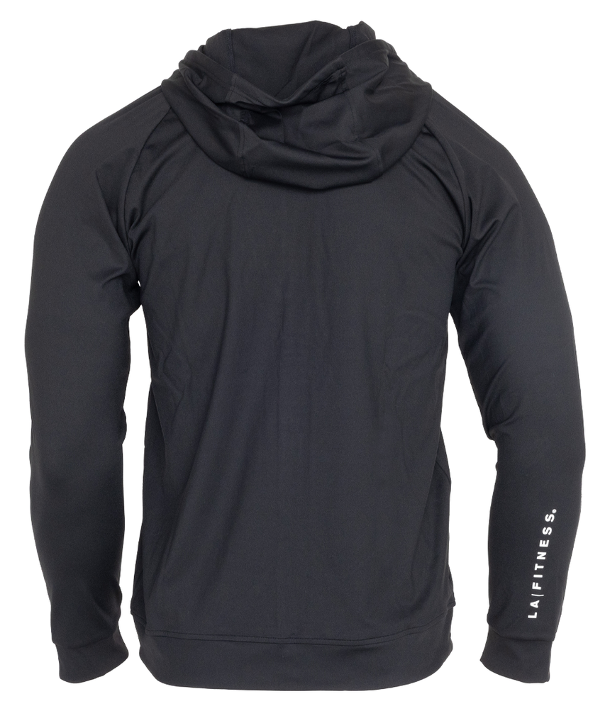 Men's balck Raglan Performance Jacket with LA Fitness logo on left chest